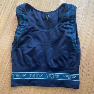 Yella Black and Teal Sports POWER-UP SPORTS BRA Sz Small